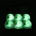 GLOW IN DARK GLASS ASHTRAY 6CT/ DISPLAY - SMILEY FACE